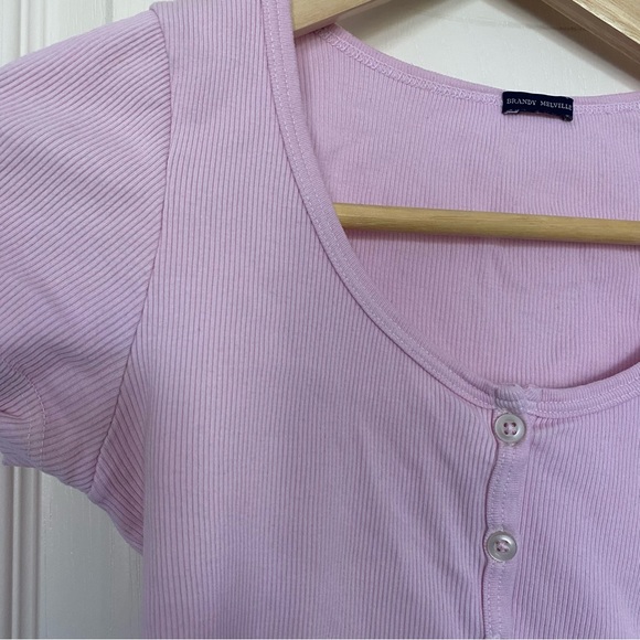 Brandy Melville Pink Button Top - Picture 3 of 3